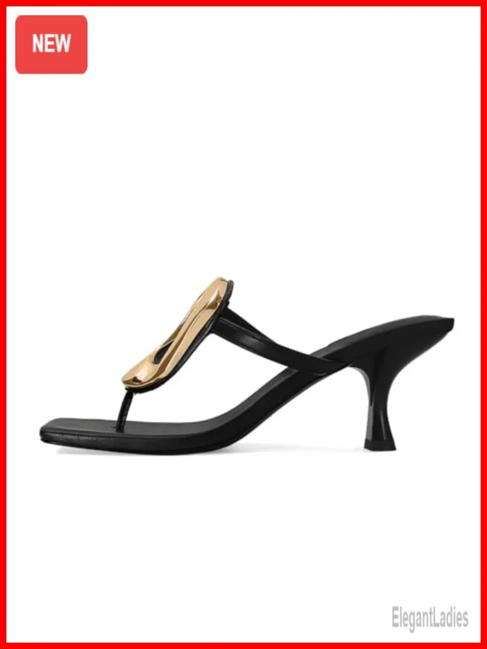 Kitten Heel Thong Sandals Square Toe Slingback Slip On Dressy Summer